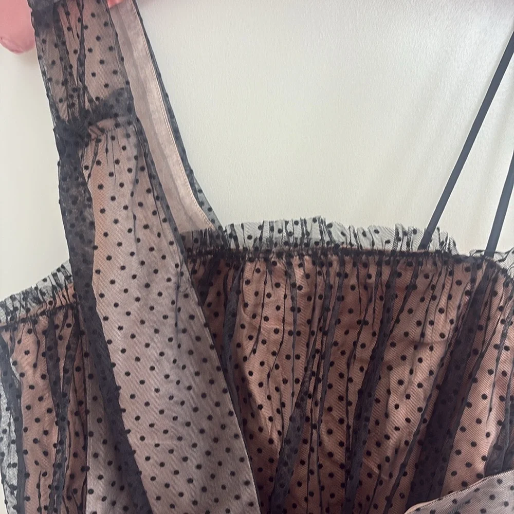 Anthropologie Black and Tan Polka Dot Dress
never worn. Runs big can fit size 6. - Picture 7 of 8